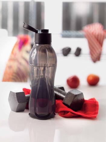 Tupperware ECO Bottle 1l Round with Edd - Sheer Jet Black ECO BOTTLE 1L RND EDD-J.BLACK